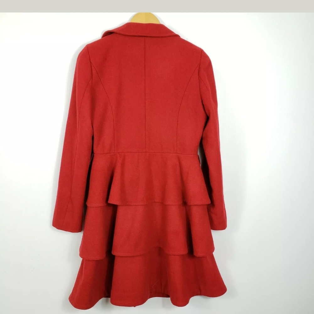 Modcloth Red Ruffle Coat - Picture 2 of 2